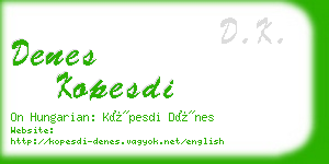 denes kopesdi business card